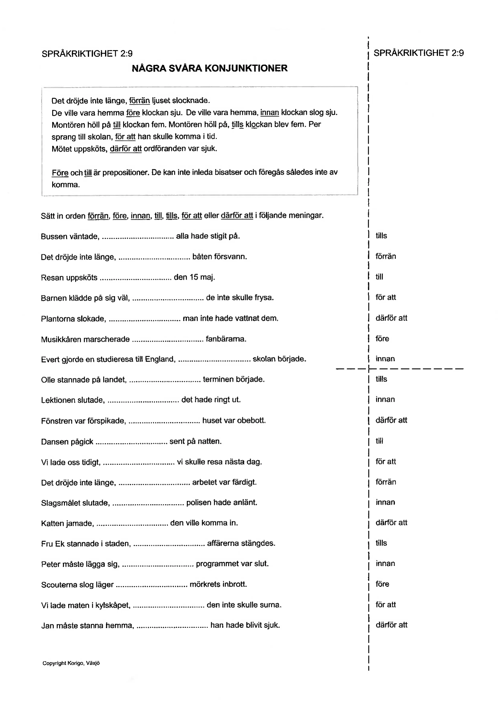 Exempel Språkriktighet