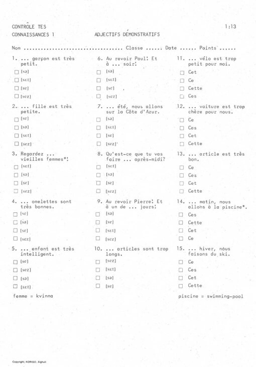 exempel controle tes connaissances