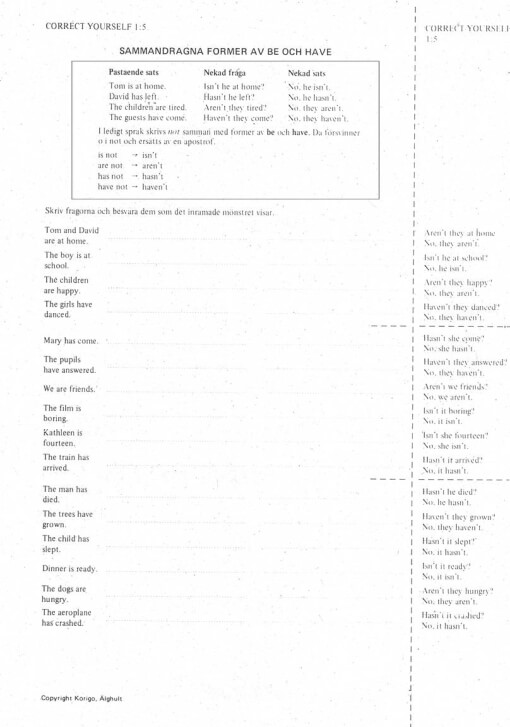 exempel correct yourself