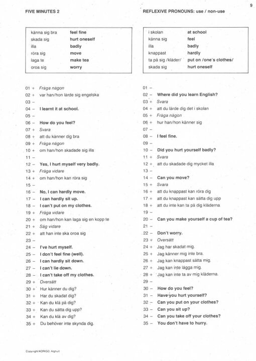 exempel five minutes