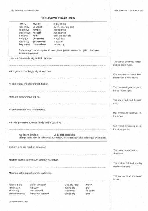 exempel från svenska till engelska