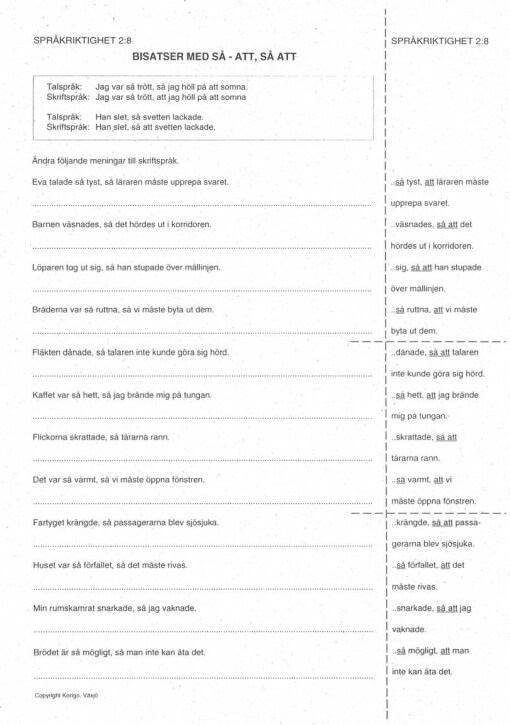 exempel språkriktighet